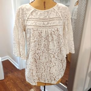 Peach Love lace blouse